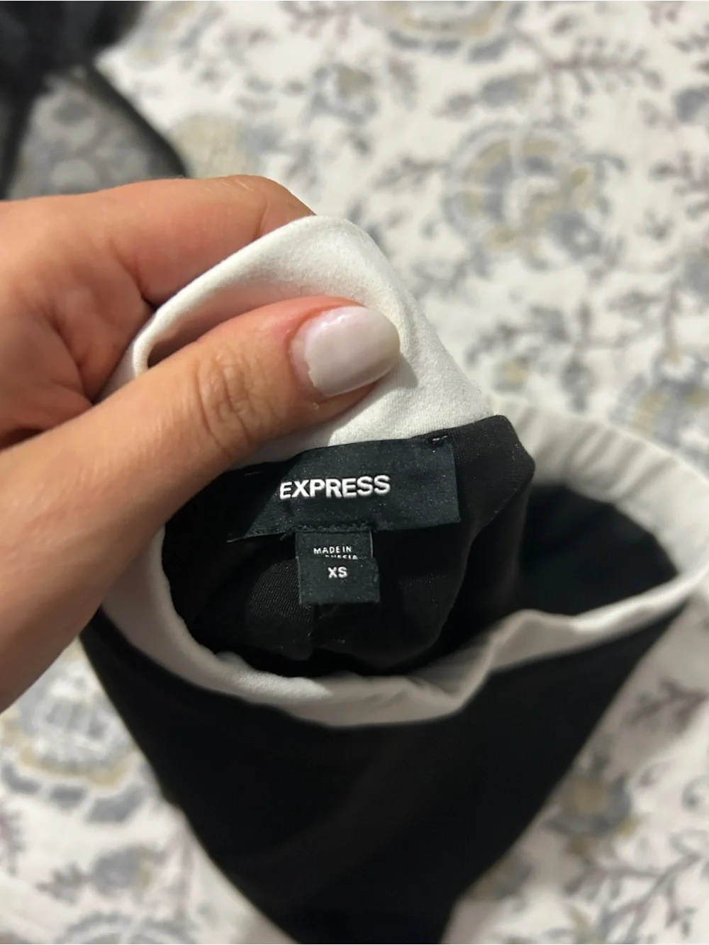 Express Black and White Two-Piece Skirt Set